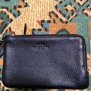 Coach double zipper wristlet